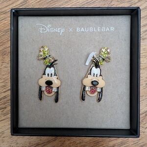 NIB! Disney X Baublebar Goofy Sparkly Enamel Statement Earrings